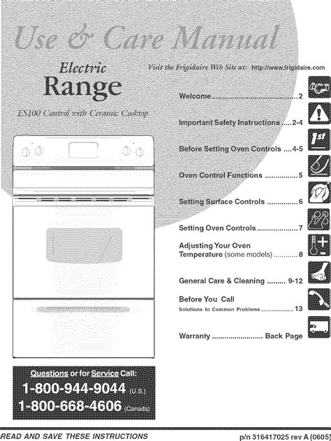 frigidaire gas stove oven manual